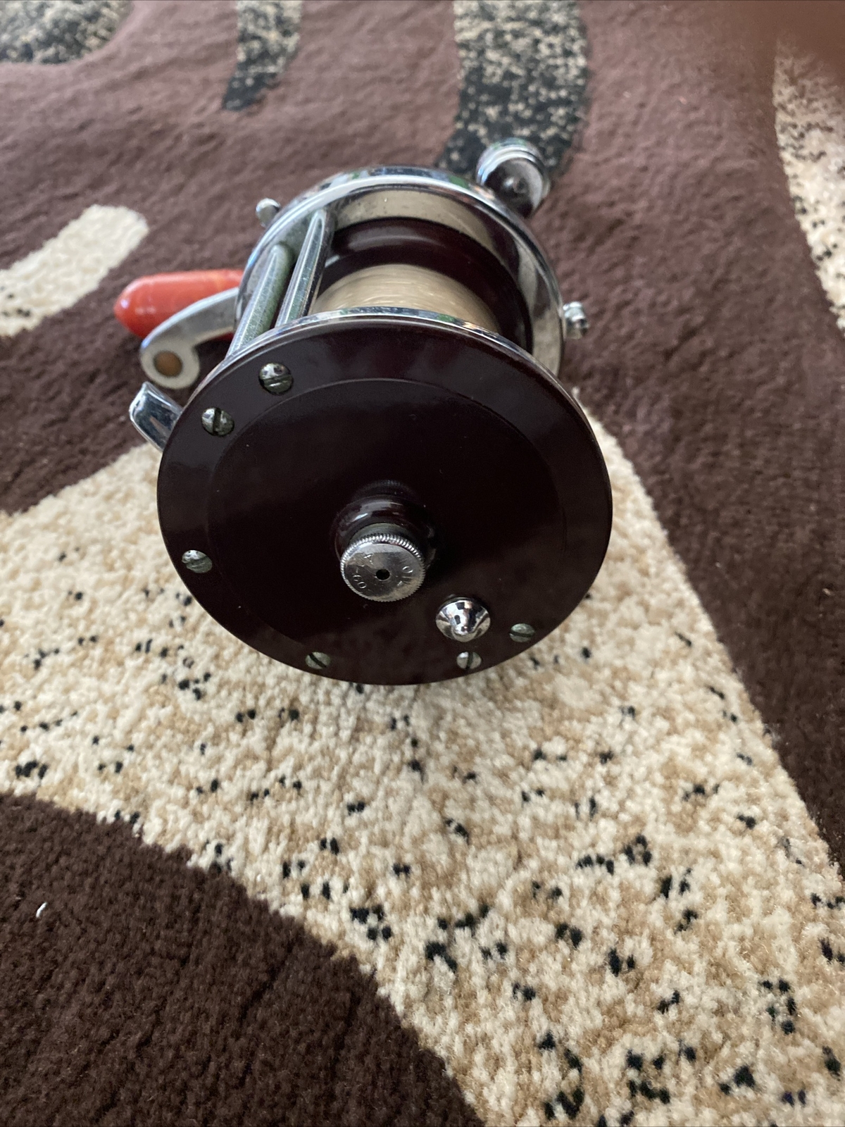 Beautiful Penn Jigmaster No. 500 Fishing Reel With Rare Orange Handle