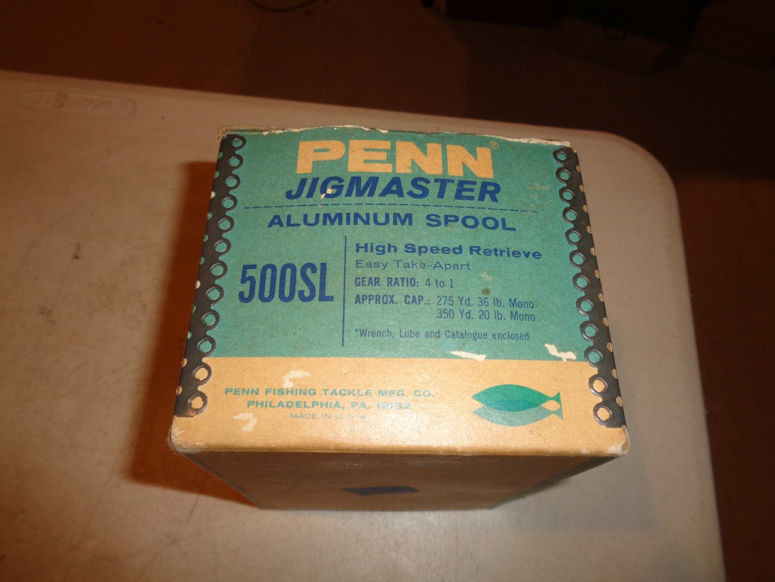 Vintage PENN Jigmaster 500 Reel in 500 SL Box, Box Catalog