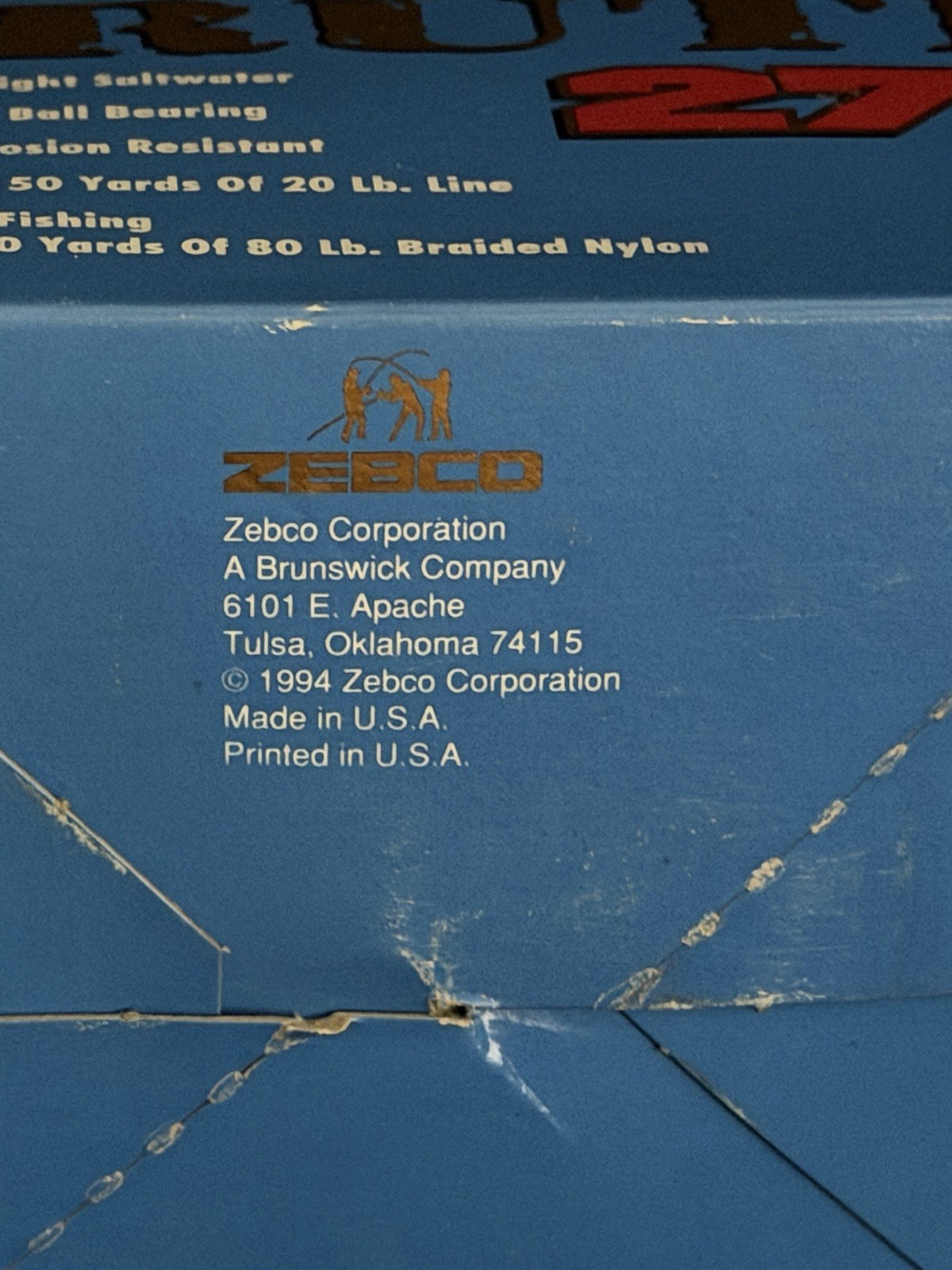 Vintage 1993 Zebco Brute 270 Heavy Fresh/Light Saltwater Reel With Factory Box