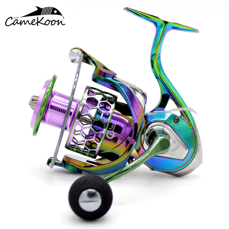 CAMEKOON Colorful 5.2:1 Gear Ratio Spinning Reel Aluminum Body Saltwater Fishing