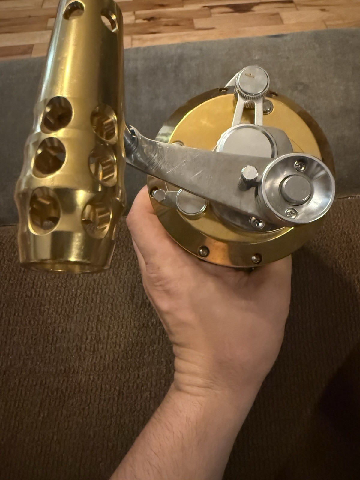 OKIAYA Pro National 50W II 2-Speed Lever Drag Trolling Reel Right Hand Gold