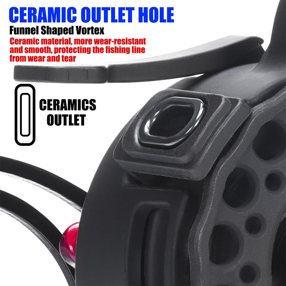Metal Ice Fishing Reel 13 Magnets with Magnetic Brake System and 351 Gear Ratio