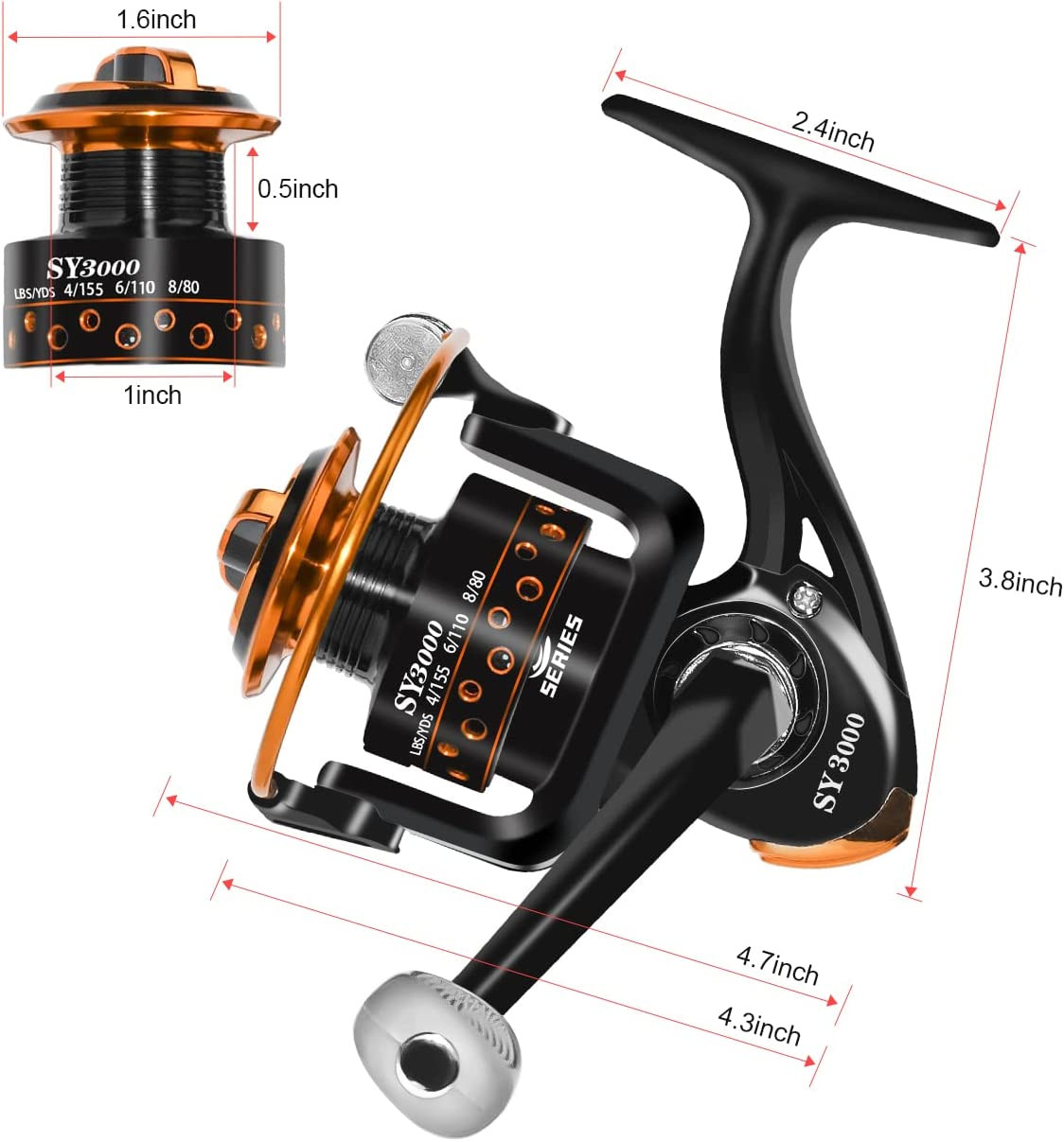 Summer and Centron Spinning Reels, 12 +1 BB Light Weight & Ultra Smooth Reel for