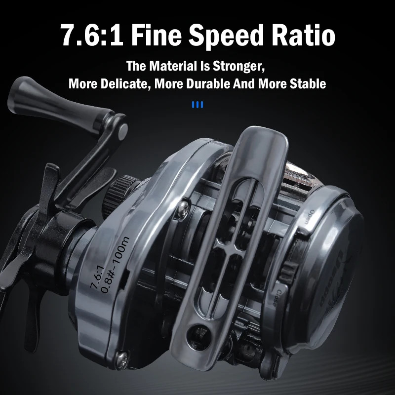 Leydun Usopp Baitcasting Reel 7.6:1 Gear Ratio 125g Ultralight 4.5kg Drag