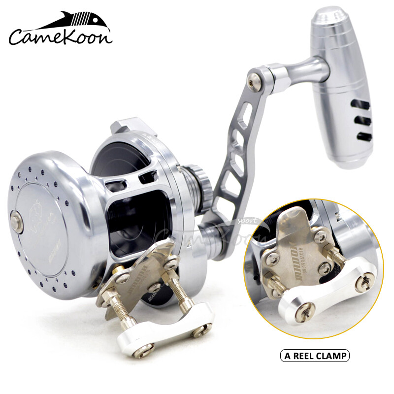 CAMEKOON Lever Drag Jigging Fishing Reel 88LB Drag Power Saltwater Big Game Reel
