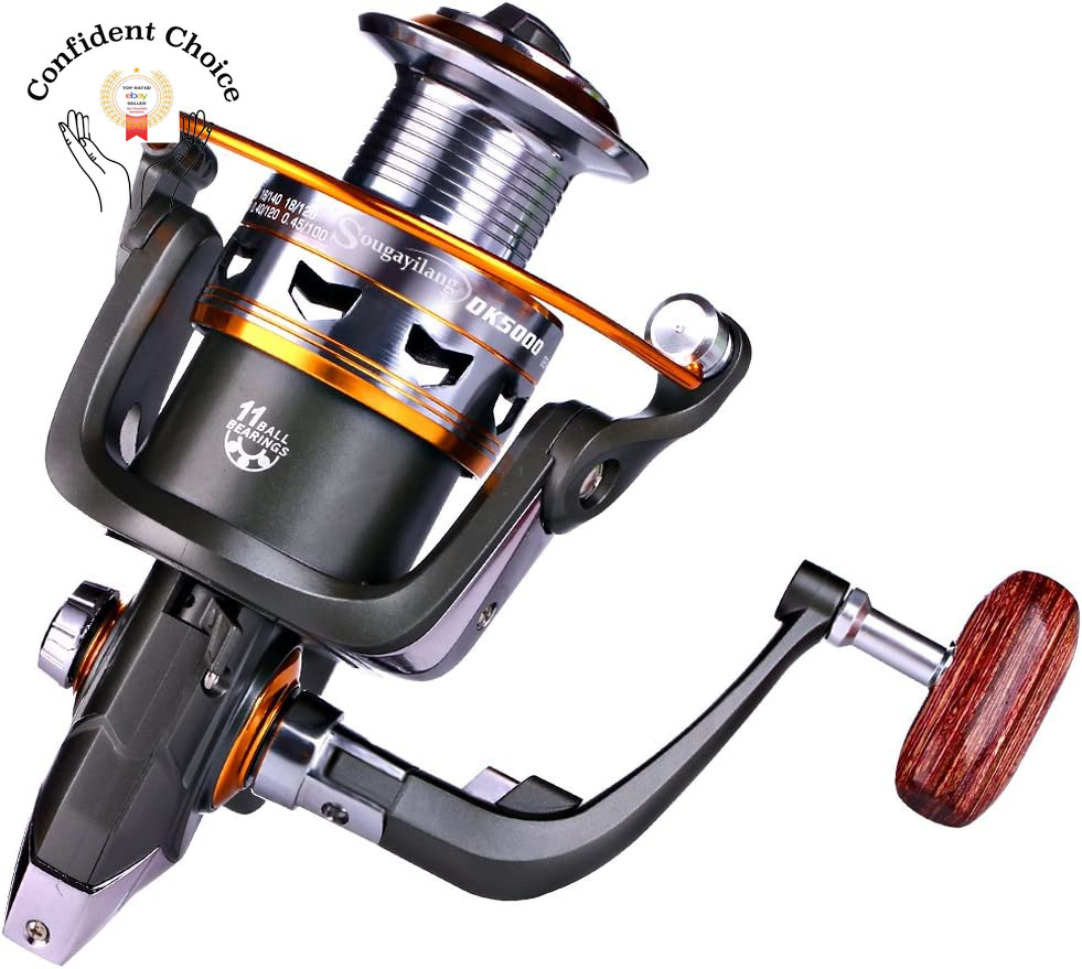 Mejor Carretes de Pesca giratorios, Carrete Spinning Arrastre Máximo de 33 LBs🎣