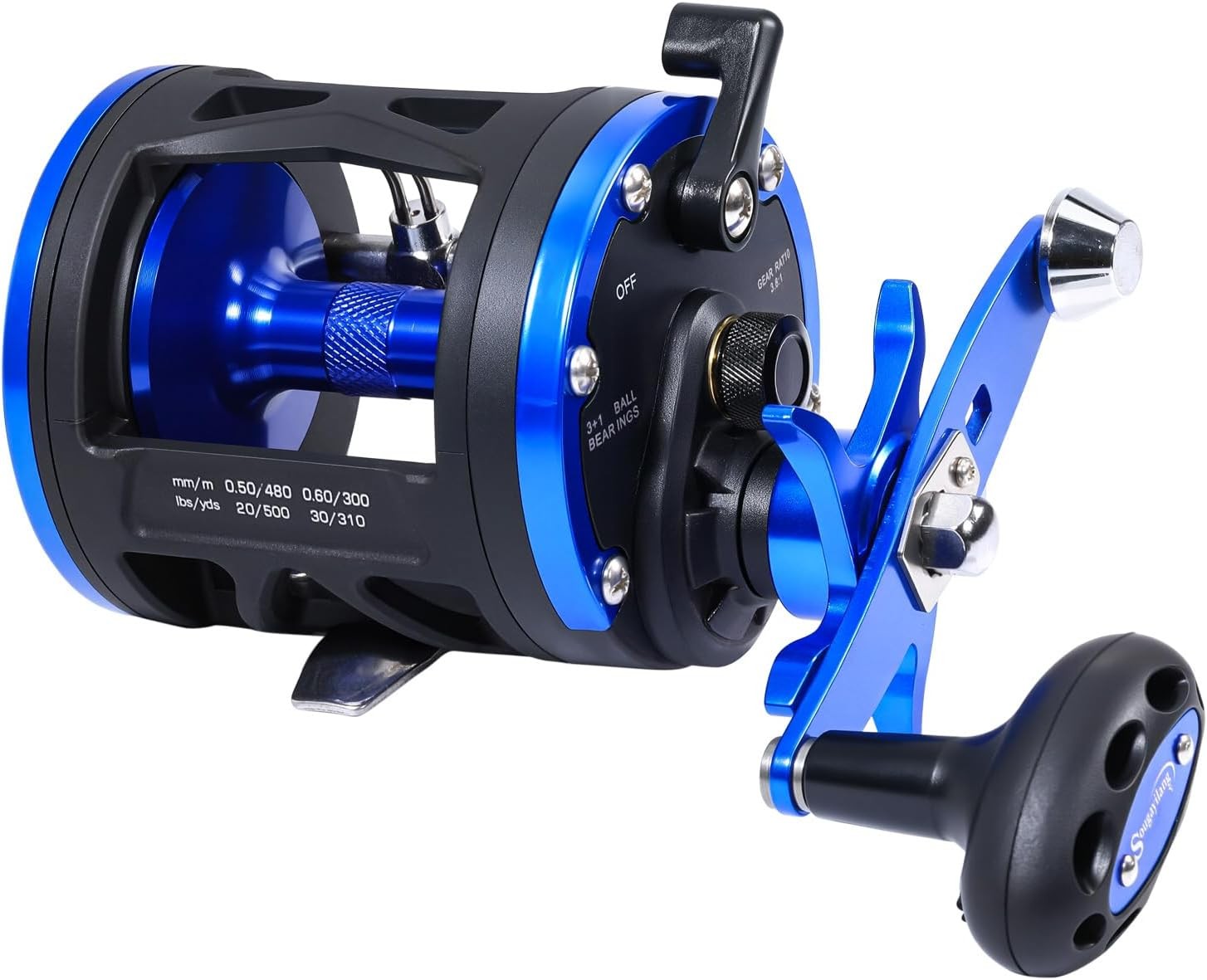Trolling Reel & Conventional Fishing Reel Saltwater Level Wind Reel W/ Smooth