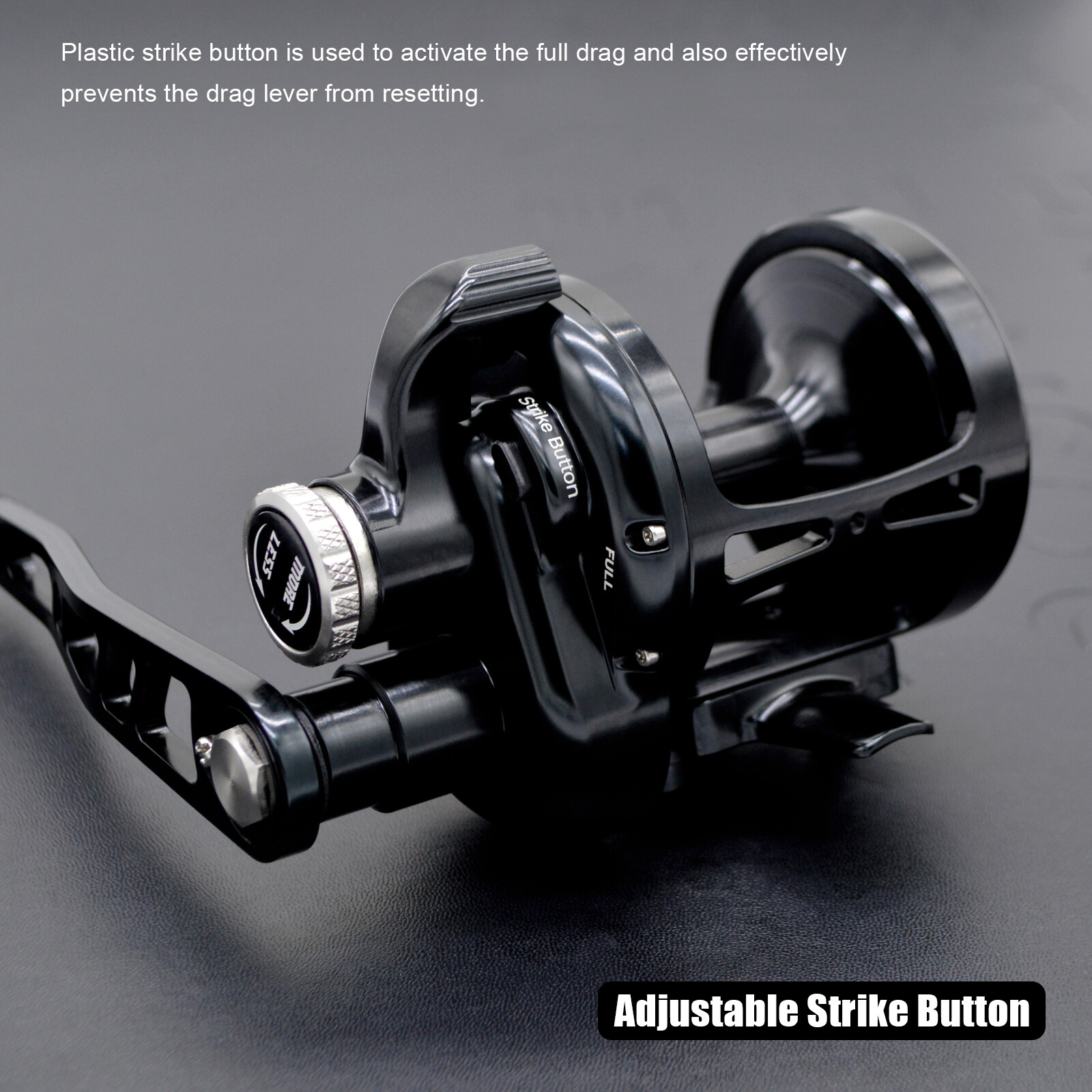 CAMEKOON Trolling Reel 4.9:1 Conventional Lever Drag Fishing 4.6inch Long Handle