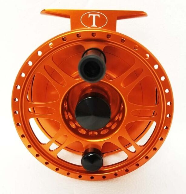 TIBOR EVERGLADES REDFISH ENGRAVED IN SUNSET ORANGE #7/8/9 FLY REEL