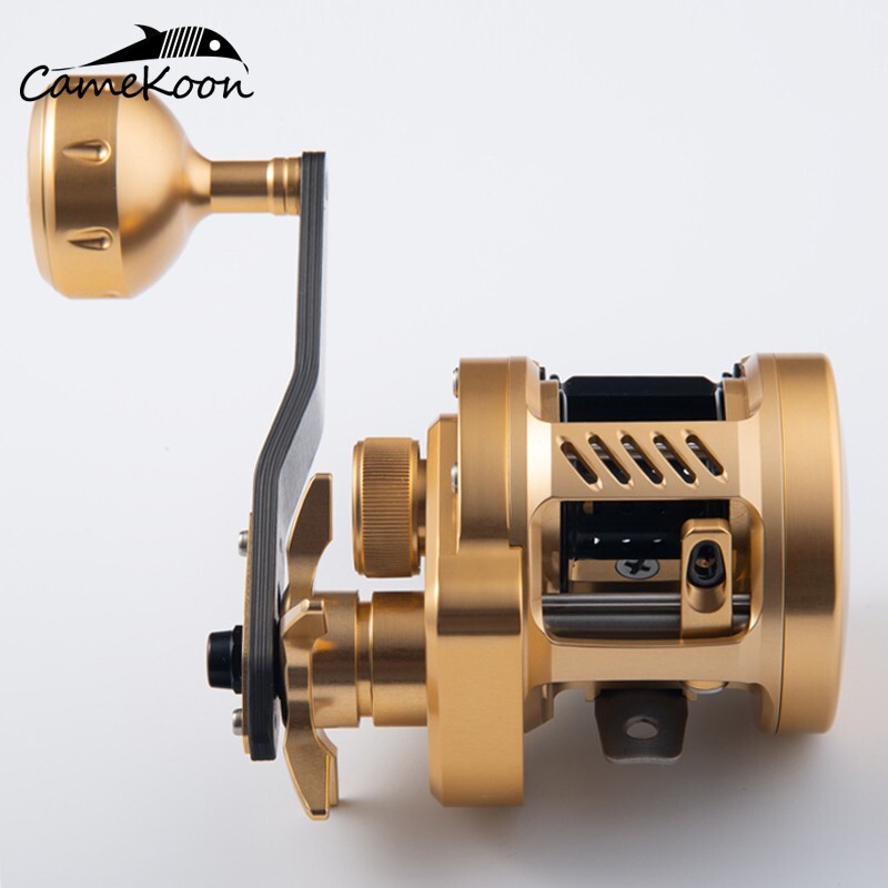 CAMEKOON Round Baitcasting Fishing Reel Left-Handed 5.3:1 Synchronous Level Wind