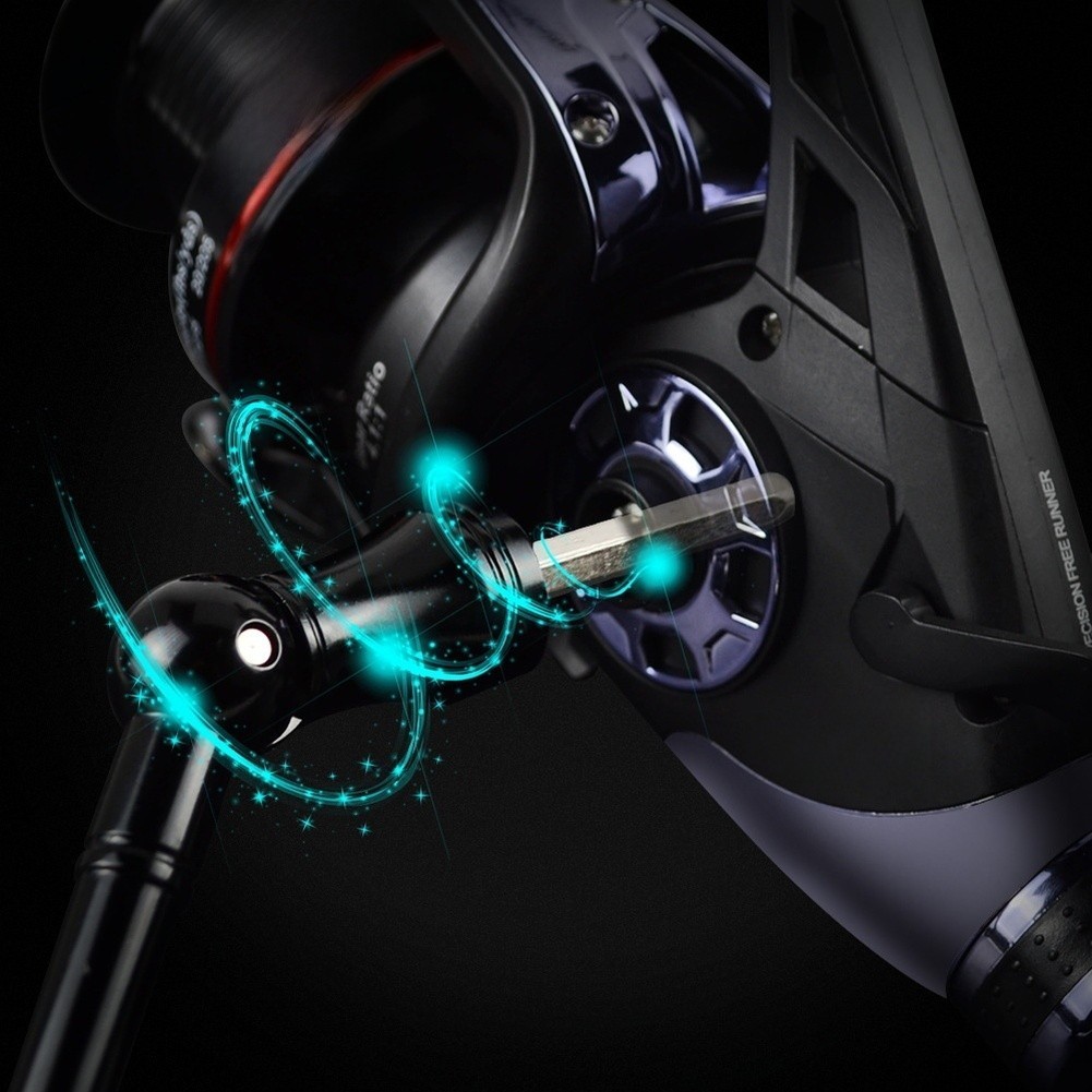 Aluminum Alloy Carp Reel HQ8000 4.1:1 Gear Dual Metal Spools 19×17.4x12cm