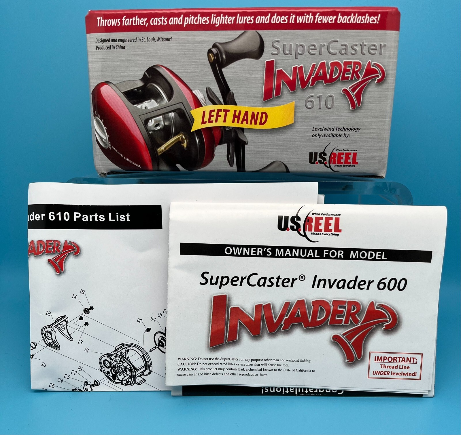 NEW! 610 Invader *LEFT* Hand Super Caster by U.S. Reel – Baitcaster