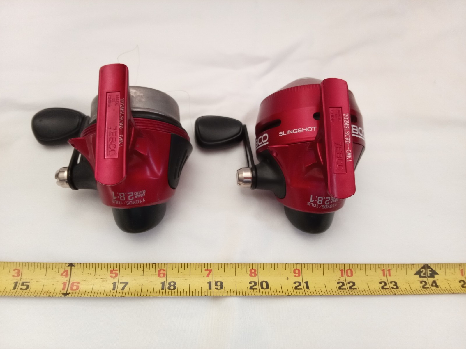lot of 2 Zebco 202mslscrd-gwk1 spincast Fishing Reels for parts.