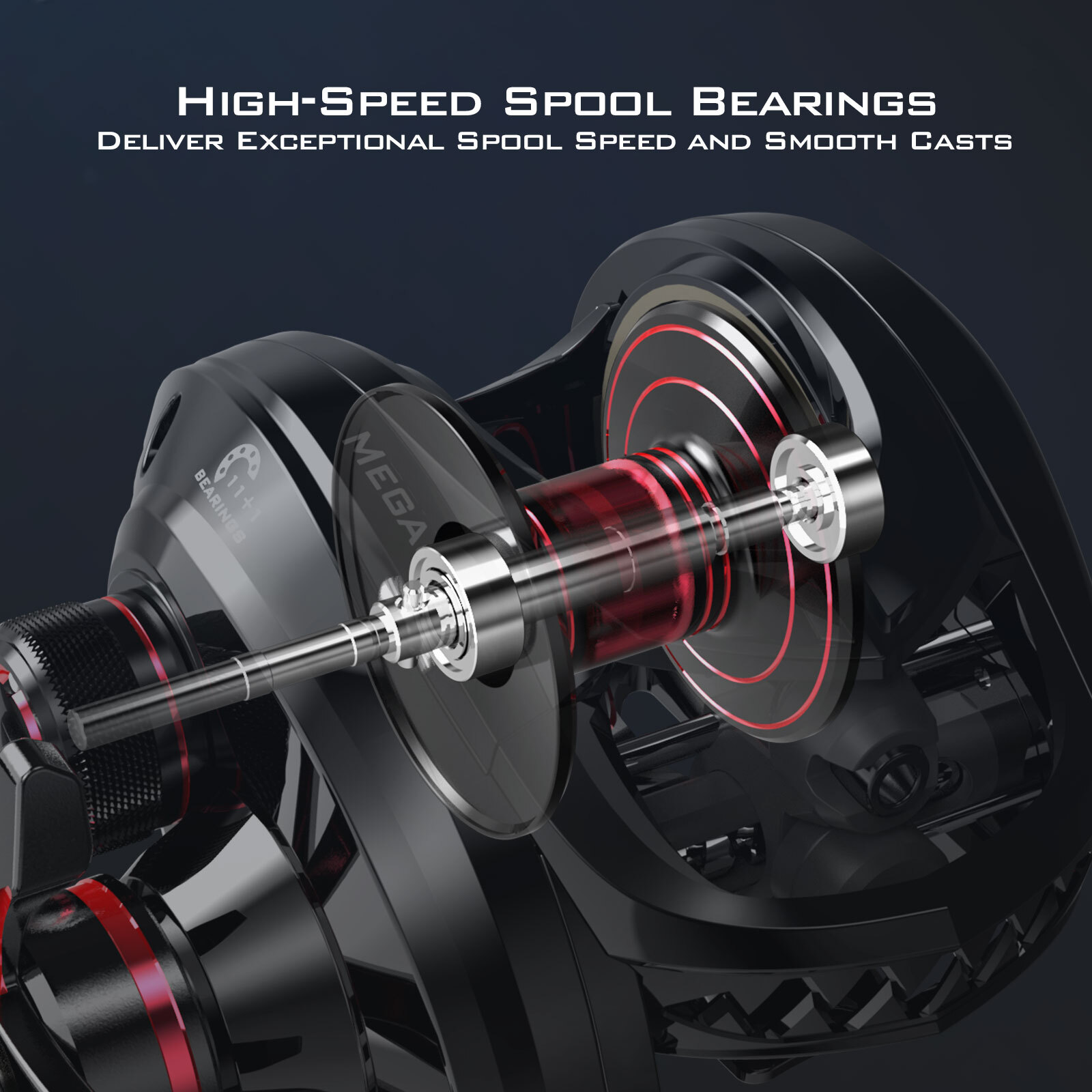 KastKing MegaJaws 7.2:1 Baitcasting Fishing Reel 17.6 lbs Max Drag-Right Handed