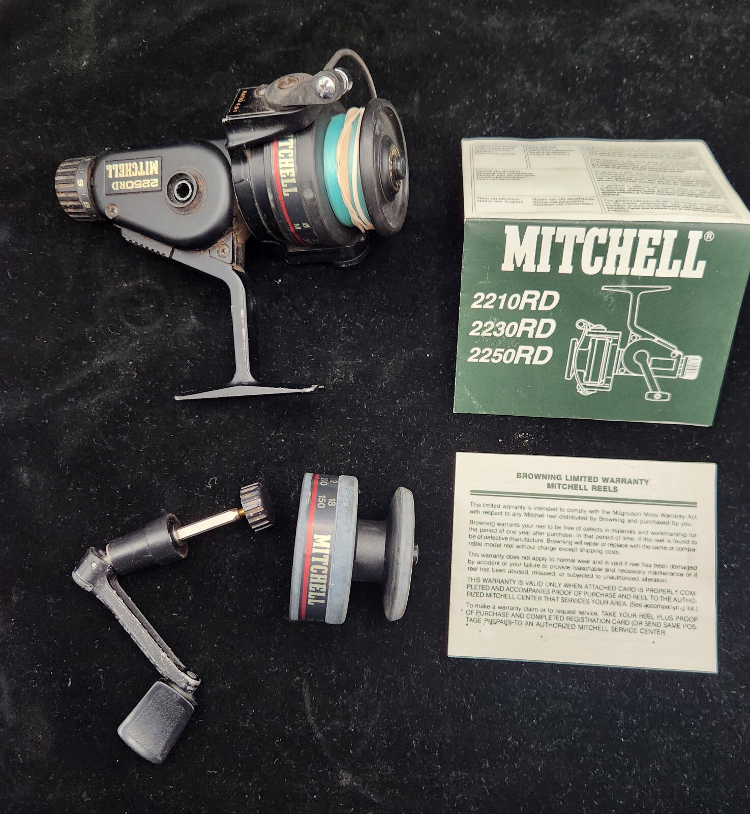 MITCHELL 2250RD REEL IN BOX + extra spool — Instruction Booklet — Lot 2745