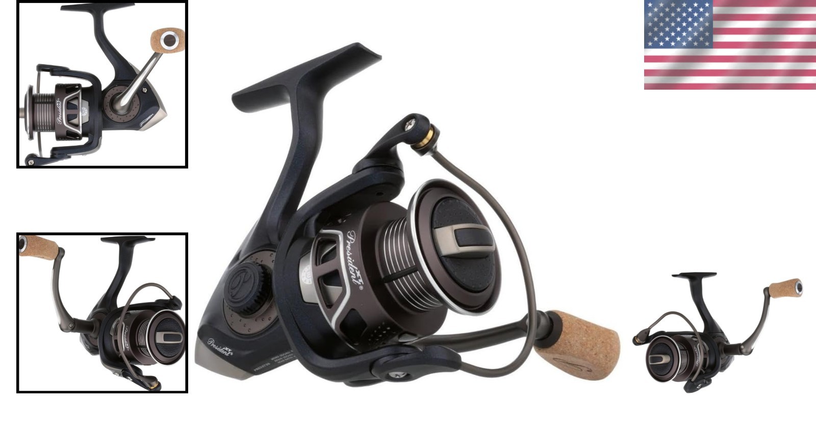 Size 35 President XT Spinning Reel 10 Stainless Steel Bearings, Compact Design**
