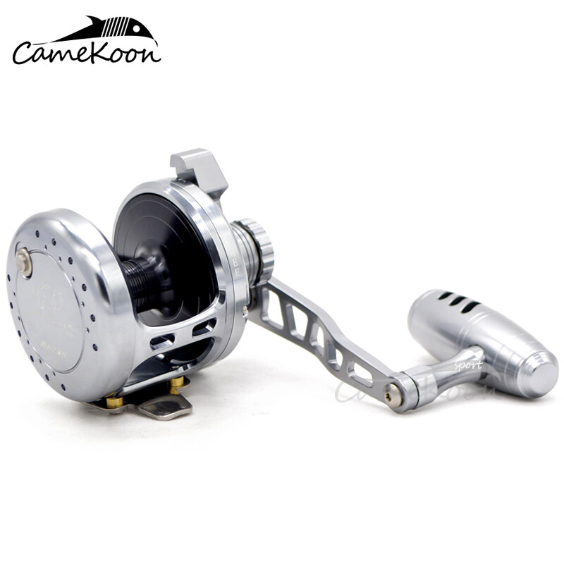 CAMEKOON Lever Drag Jigging Fishing Reel 88LB Drag Power Saltwater Big Game Reel