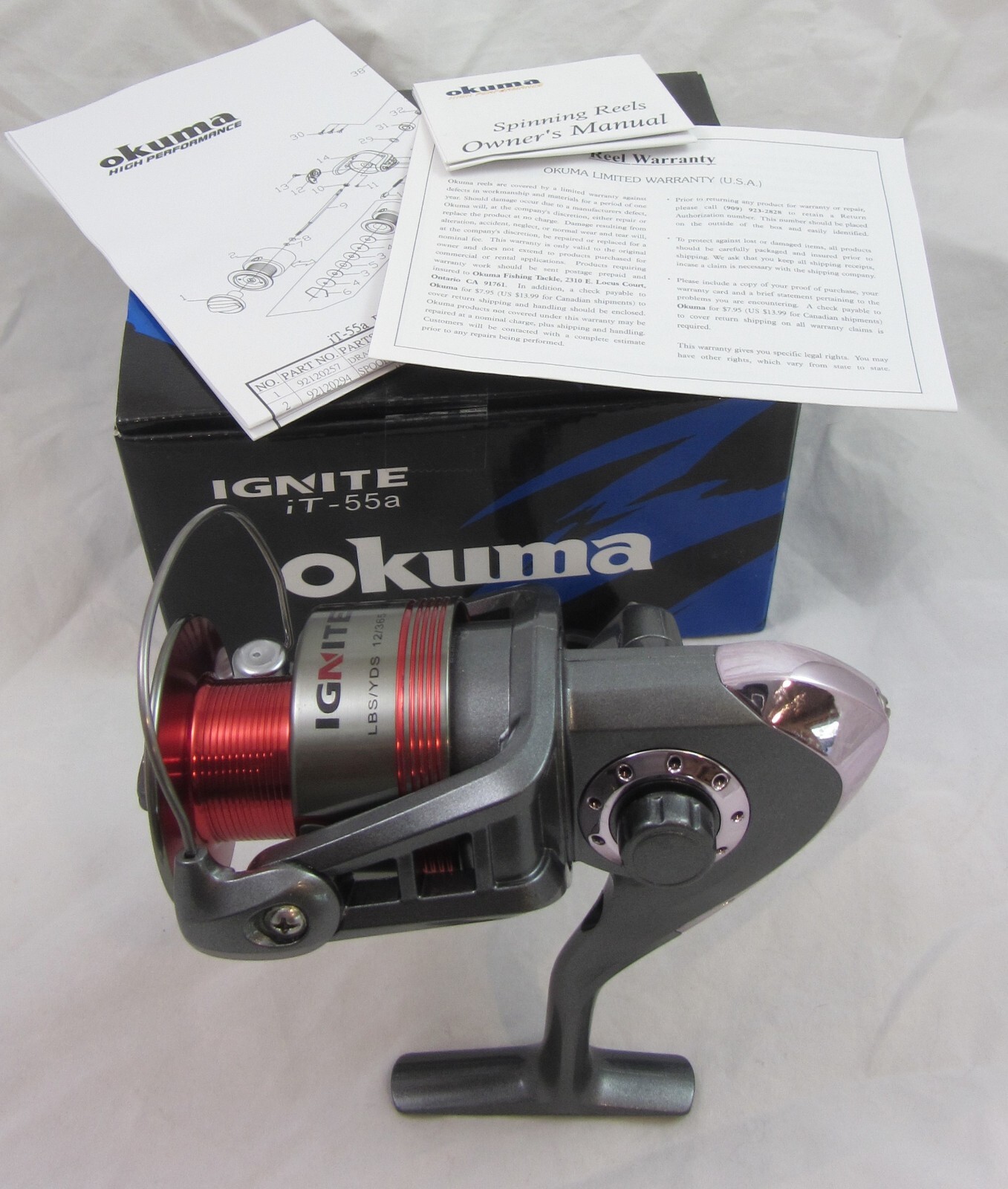 Okuma IT-55a Ignite A Series Spinning Reel Fishing Reel 4+1 BB Aluminum Spool