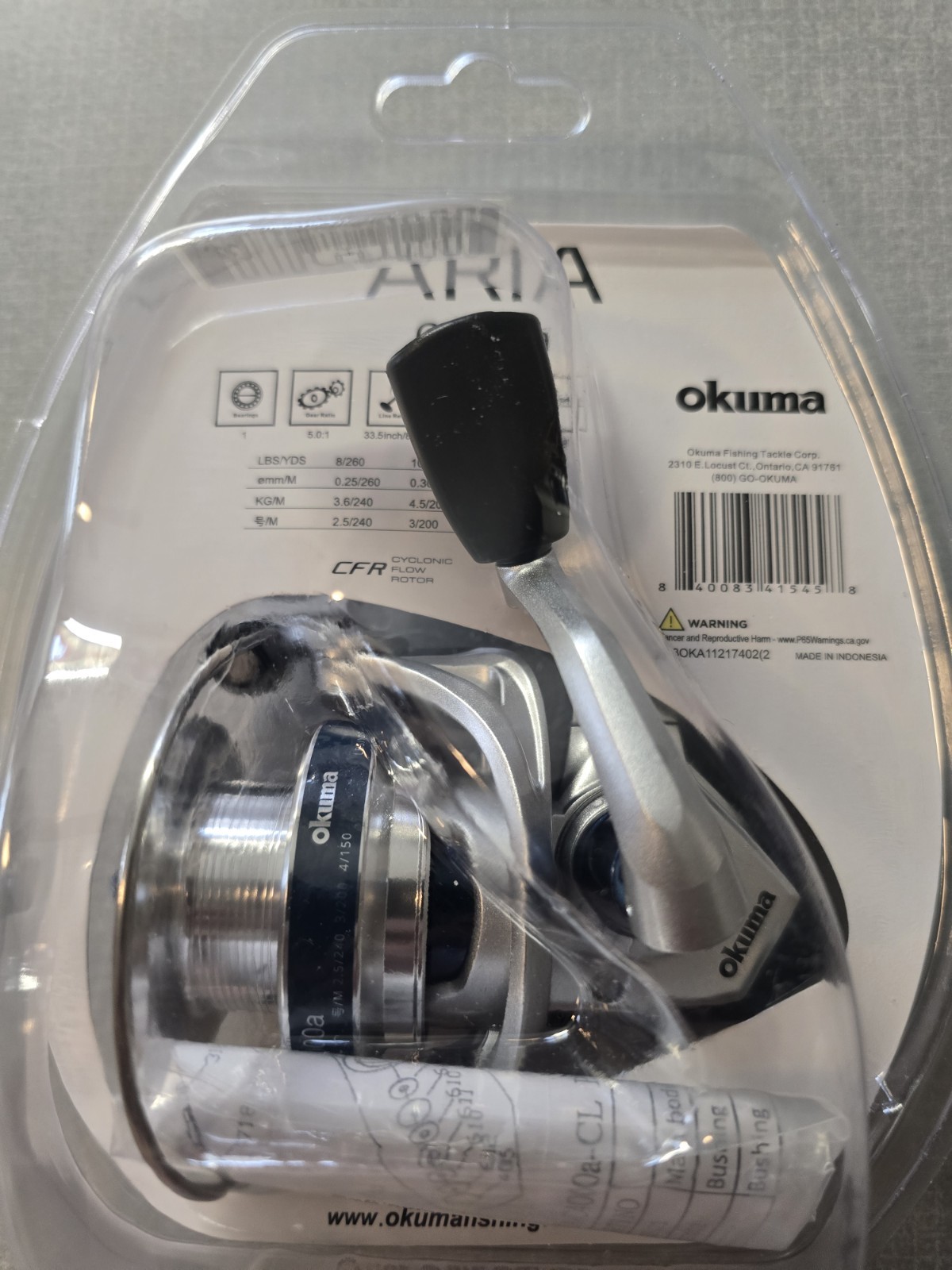 Okuma Aria a 3000a Freshwater and Saltwater Spinning Fishing Reel