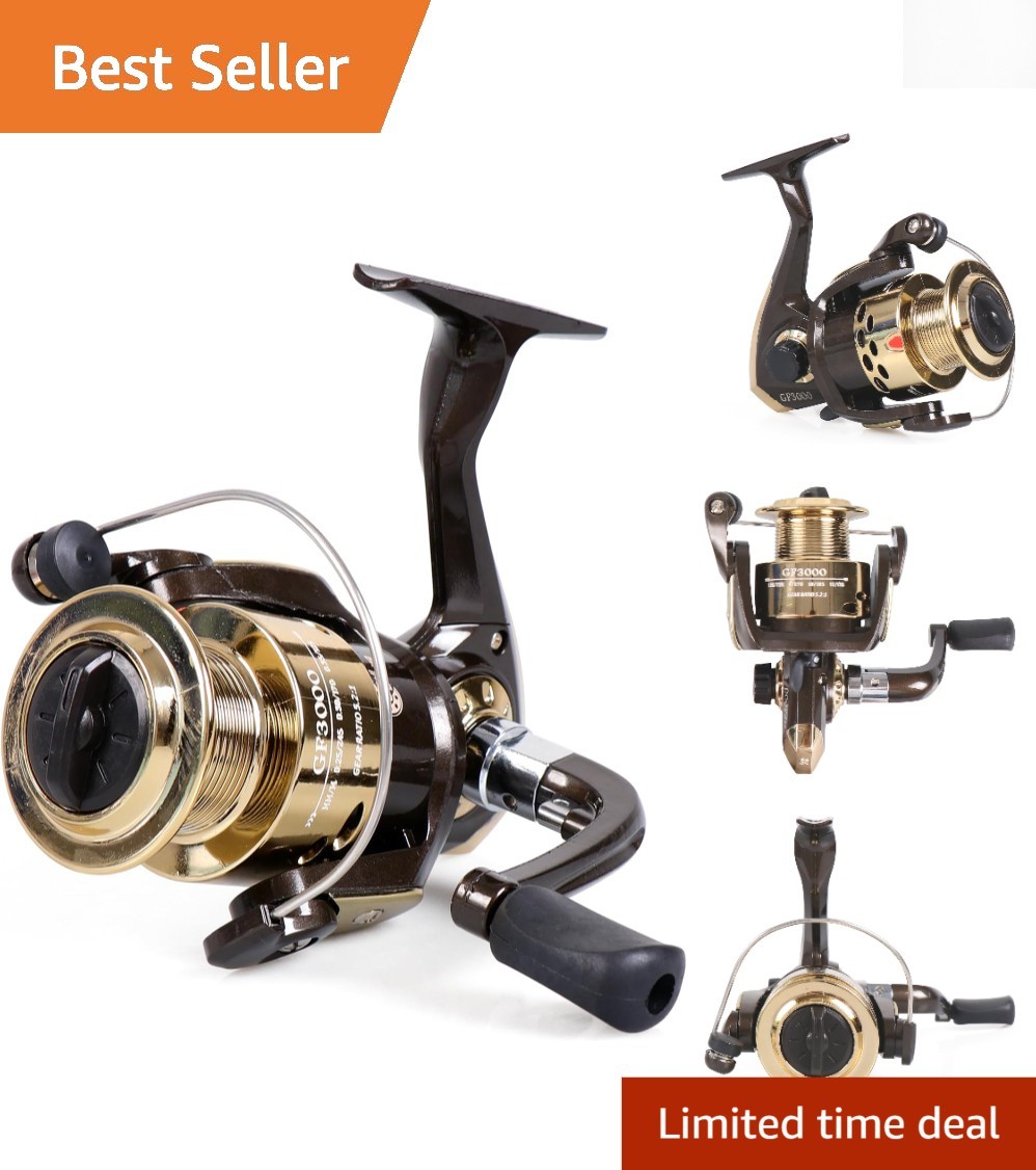 Durable Black/Gold Spinning Fishing Reel for Freshwater & Saltwater Success