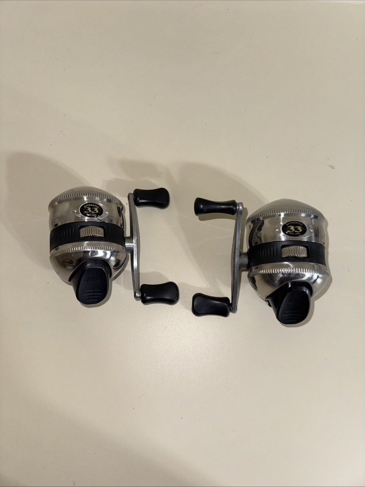 Zebco 33 Spincast Reel Size 33 2.6:1 2BB 12lb Max Drag Silver/Black – LOT OF 2