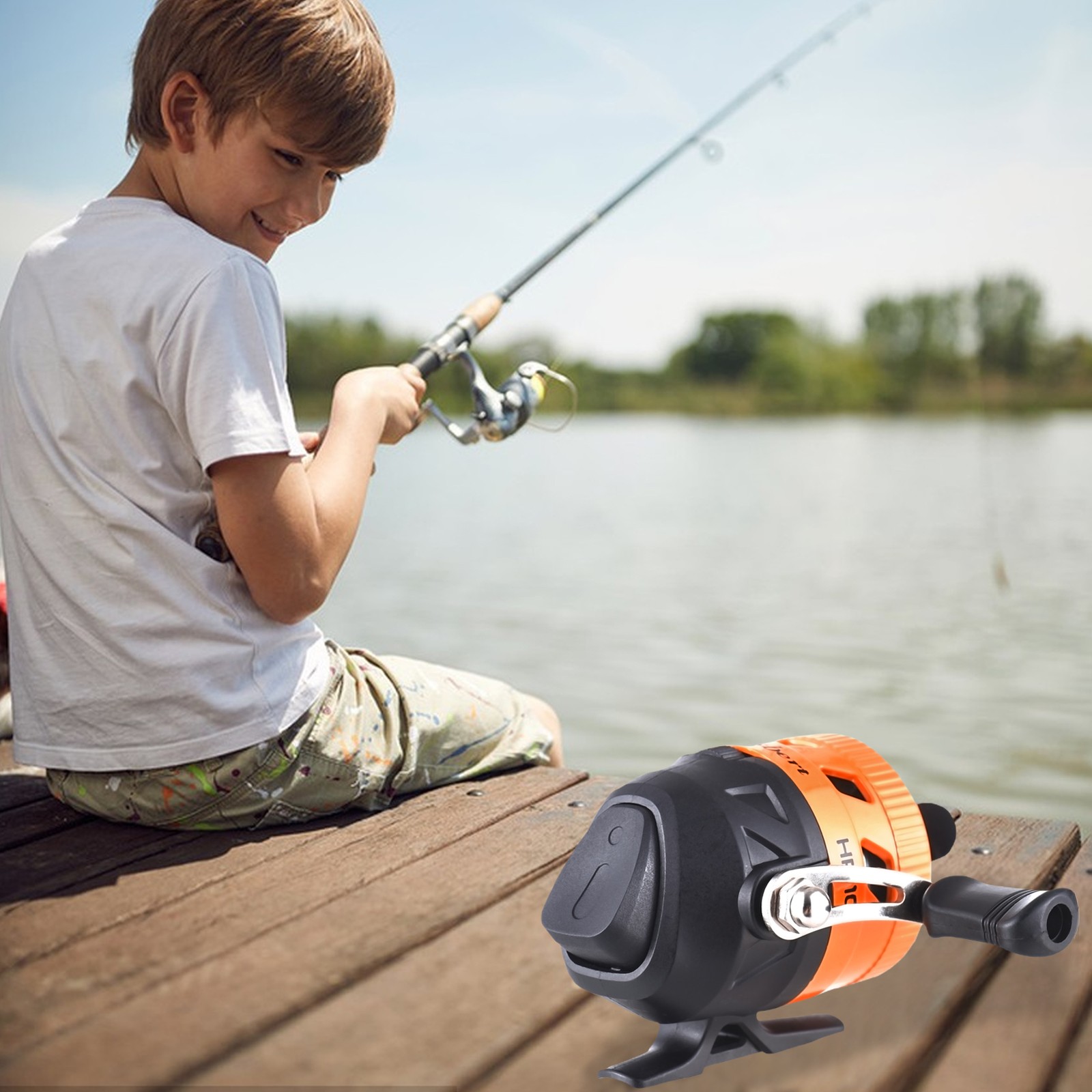 6.6-8.8lbs Smooth Drag Spincast Reel High Speed 3.4:1 Gear Ratio Right Hand XOZE