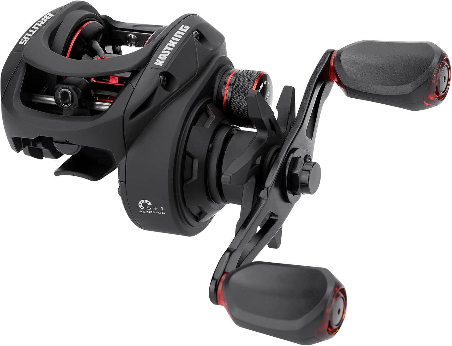 Brutus Baitcasting Fishing Reel, Graphite Frame, 7.2:1 Gear Ratio, 5+1 Shielded