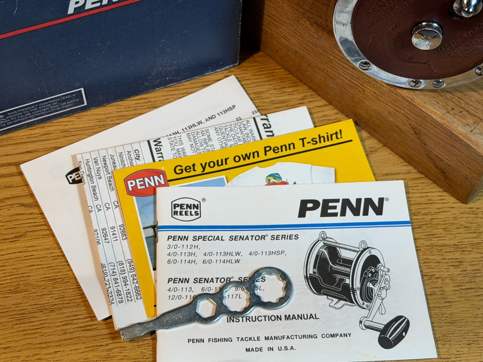 Vintage PENN Senator 113H 4/0 Special Saltwater Fishing Reel w/ Original Box