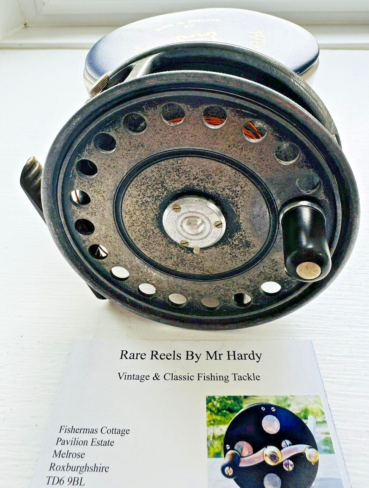 Vintage 3 Screw Hardy St John 3 7/8 Inch Fly Reel with Backing Line & Case
