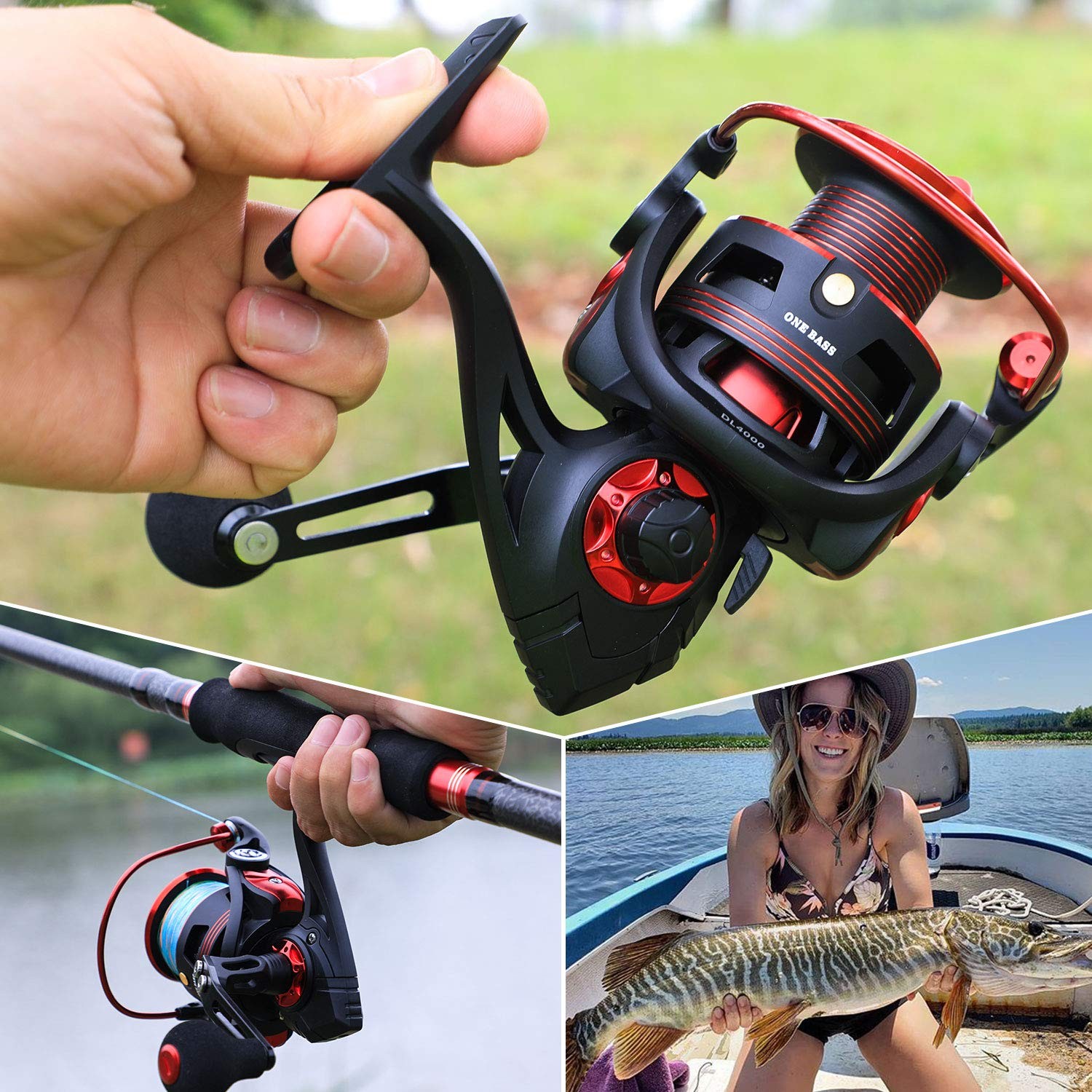 Fishing Reels, Lightweight Saltwater Spinning Reel – 17.9kg Carbon Fibre Pull, 12 + 1 BB…