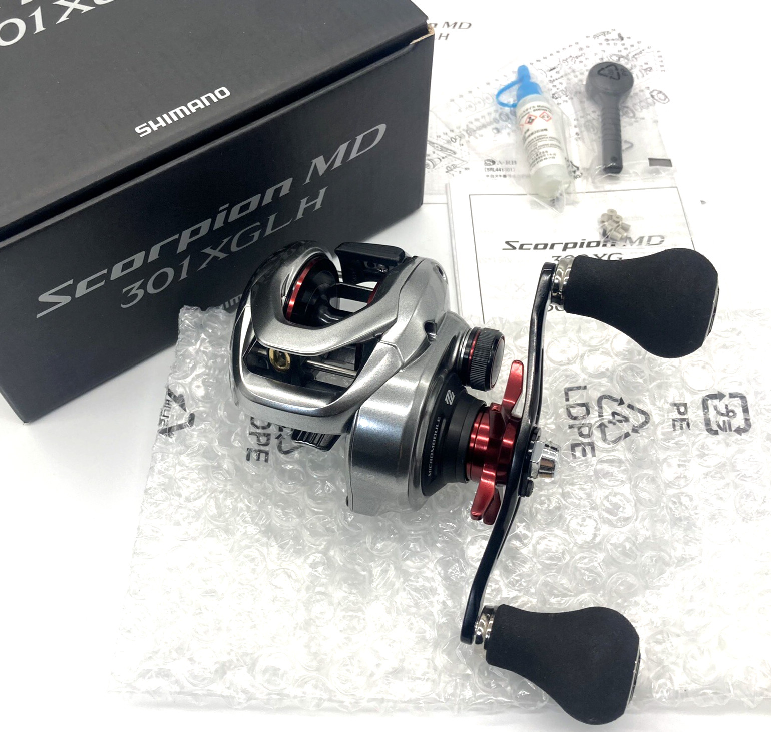 Shimano 21 Scorpion MD 301XGLH Left Baitcasting Reel with Box JAPAN „Near Mint+“