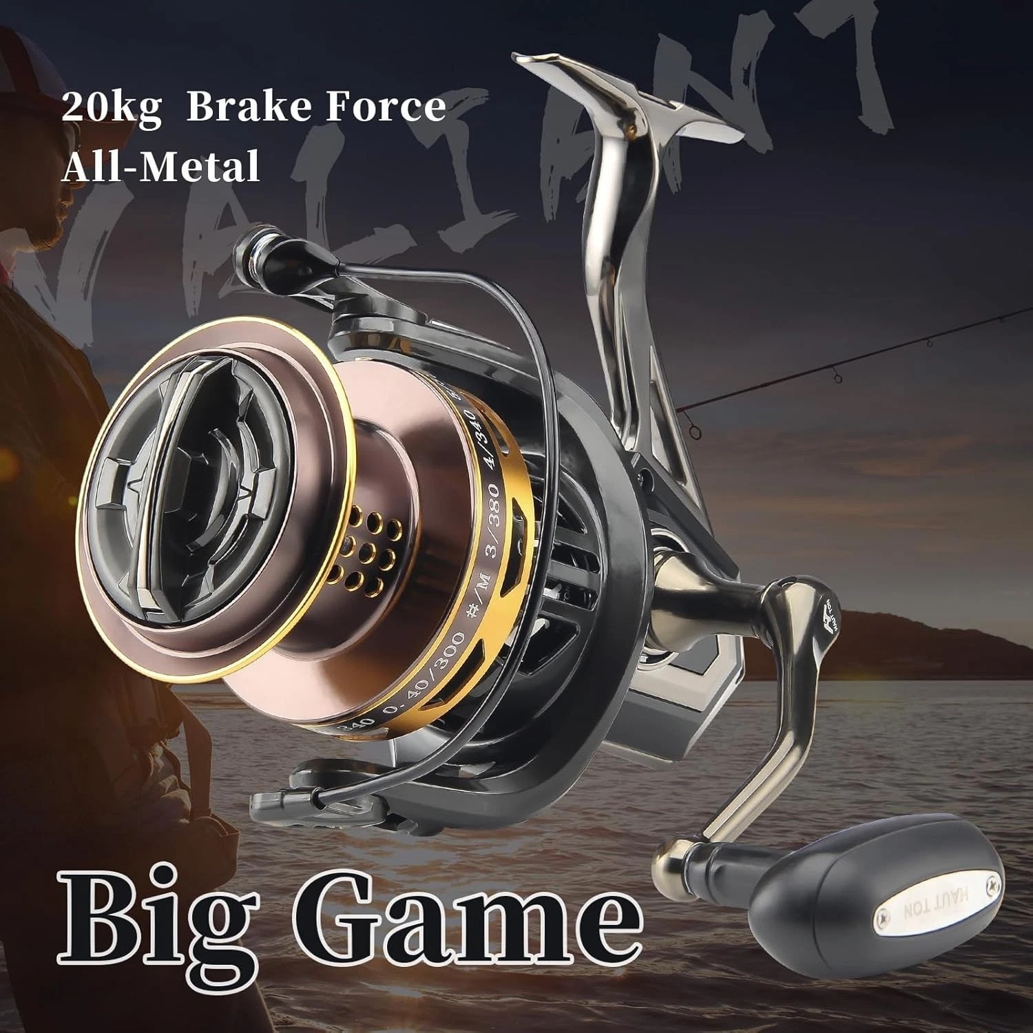 Big Game Surf Fishing Reel 8000/12000 – 20KG Drag, Corrosion-Resistant Metal