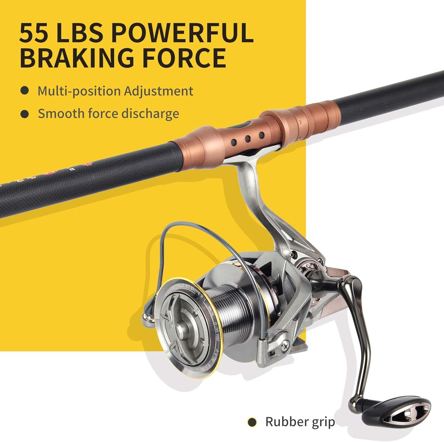 Spinning Reel 8000/9000/10000/12000/14000,6+1BB Metal Surf Fishing Reels,4.8:1 G