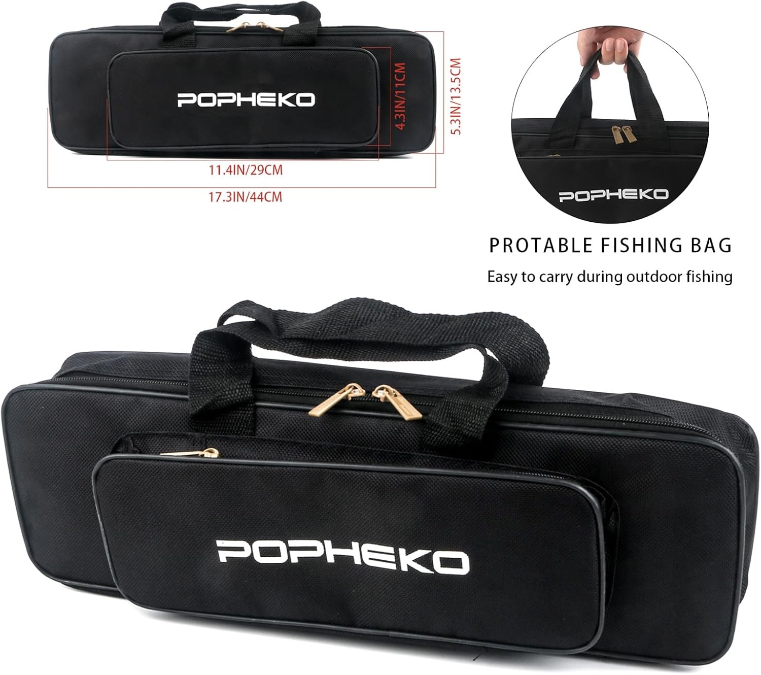 Telescopic Fishing Pole Reel Combo Ultralight 5.58ft, 6.89ft, 7.87ft, Black