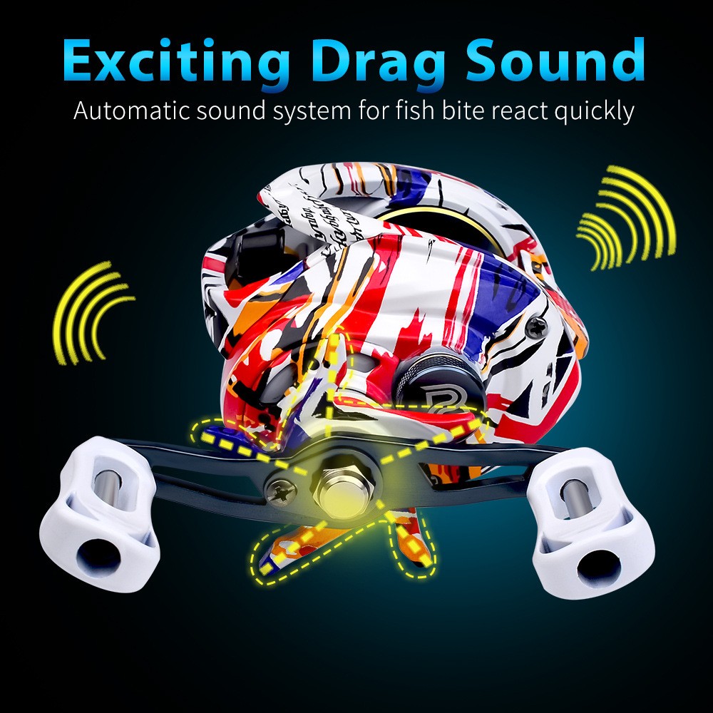 Baitcasting Fishing Reel 7.2:1 Gear Ratio Magnetic Metal Casting Fishing Reel