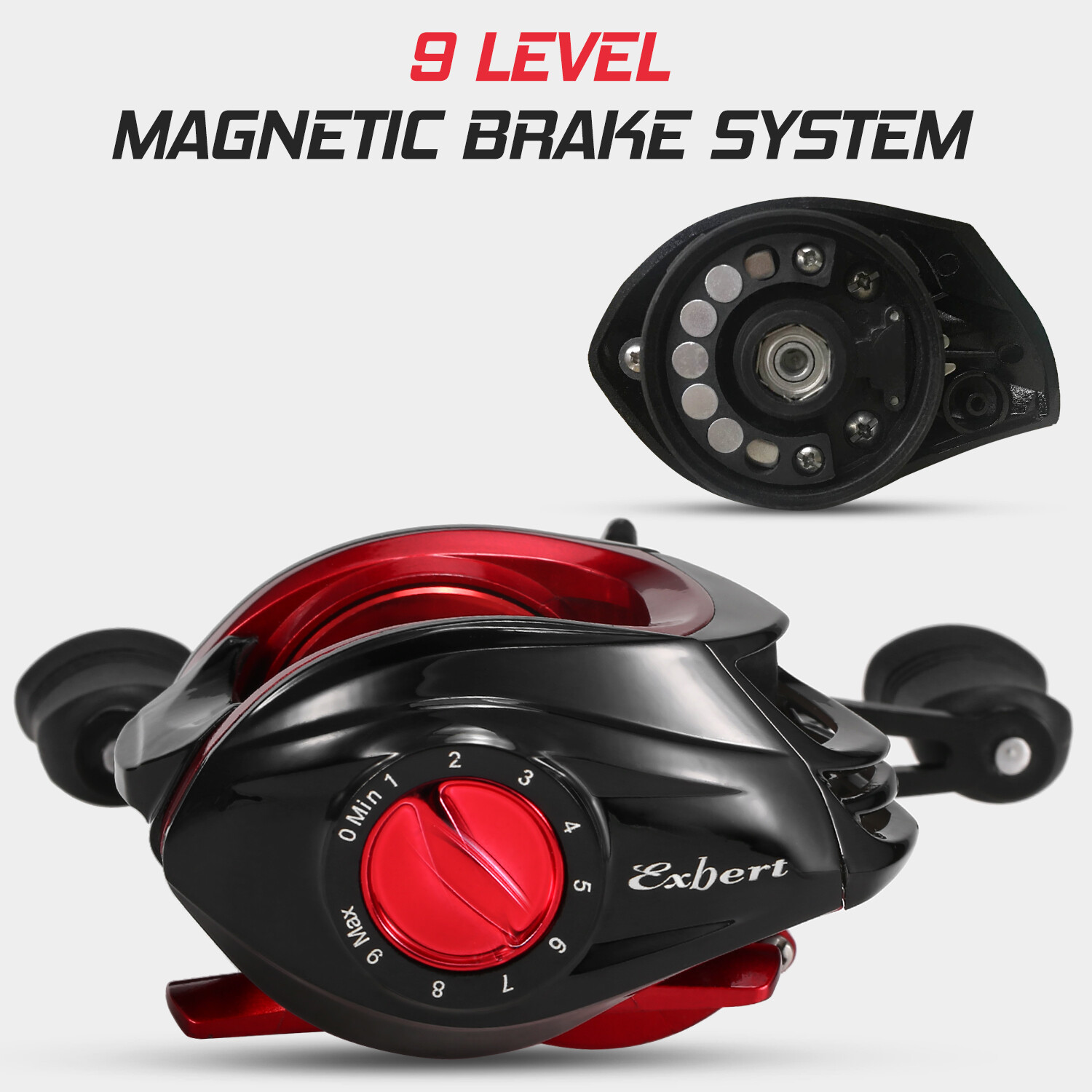 EXBERT 18+1BB Baitcasting Reel Magnetic Brake System Fishing Reel Right Hand