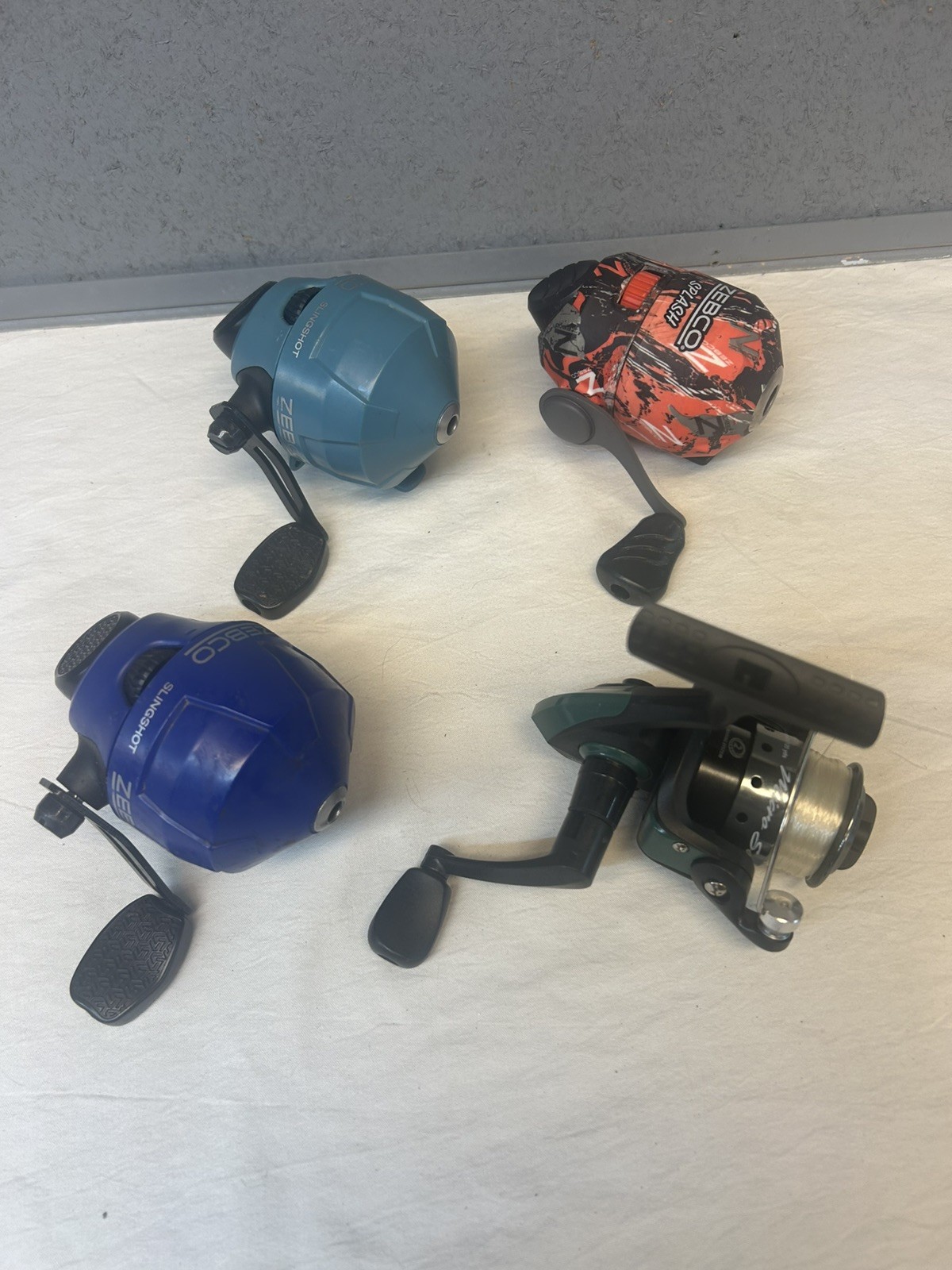 1 Spinning and 3 Spincast Reels / ZEBCO SPLASH/ Shakespeare Micro Series / More