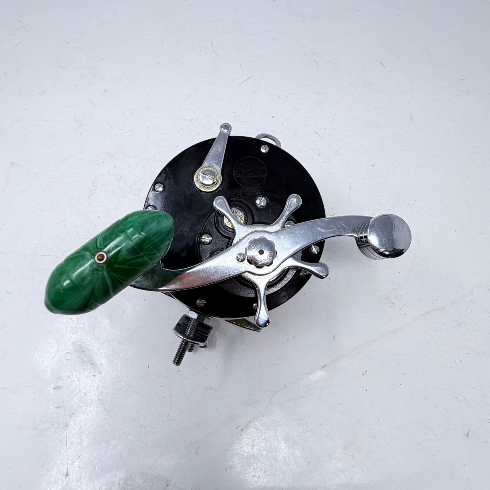 Vintage Penn Sailfisher No. 130 Saltwater Conventional Reel Green Swirl Knob USA