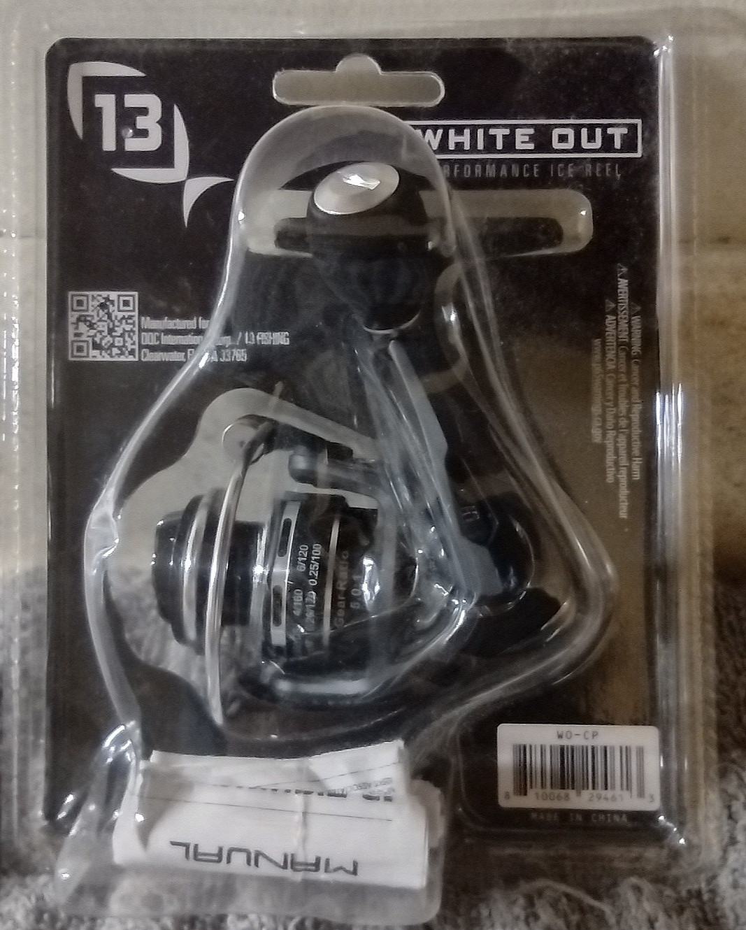 13 Fishing Whiteout Ice Fishing Spinning Reel (Clam Pack)