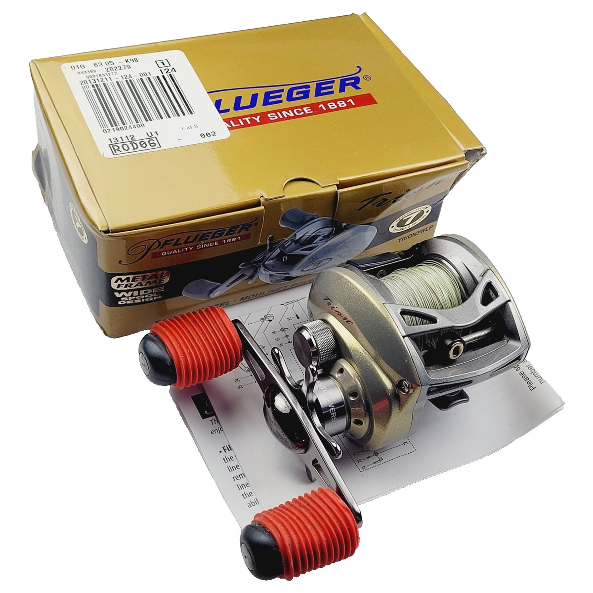Pflueger Baitcasting Reel Trion R/H 6BB 6.4:1 Silver in Box