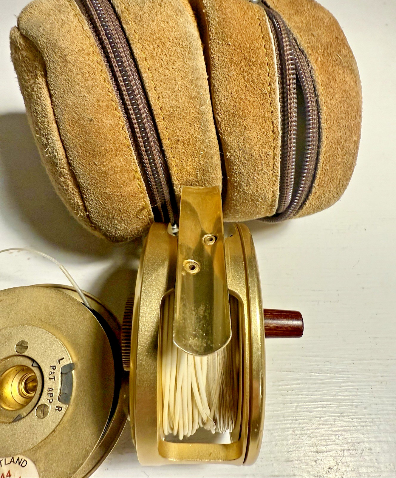 Classic Hardy Gold Sovereign 5/6/7 Trout Fly Reel with Case & 2 Fly Lines