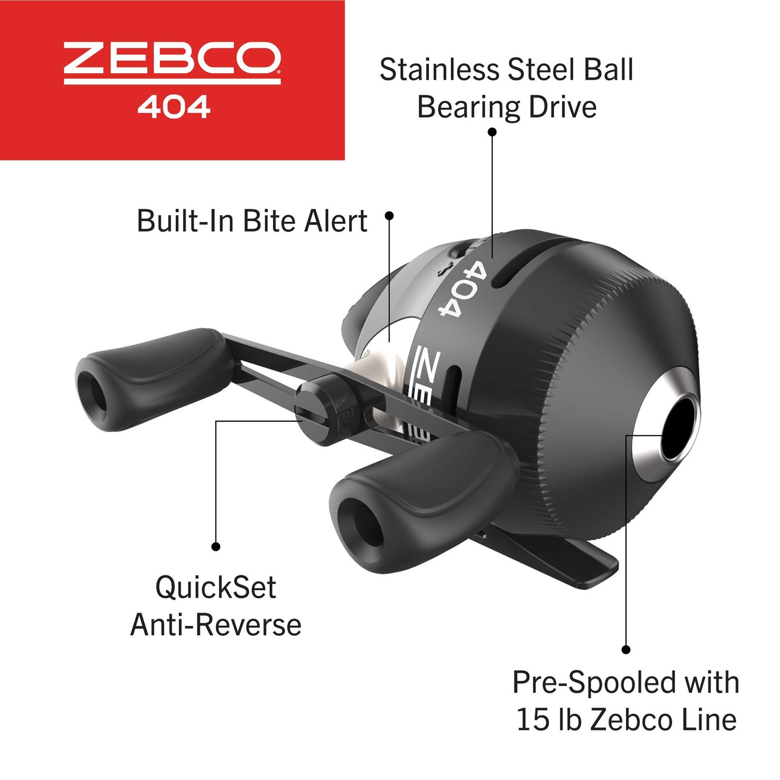 404 Spincast Fishing Reel, Size 40 Reel, RightHand Retrieve, Builtin Bite Ale…