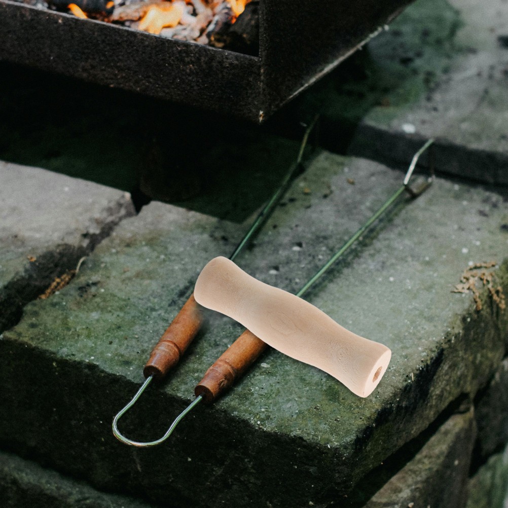 12Pcs Heavy Duty Wood Bucket Handles Ergonomic Beige Hardwood for Garden Use