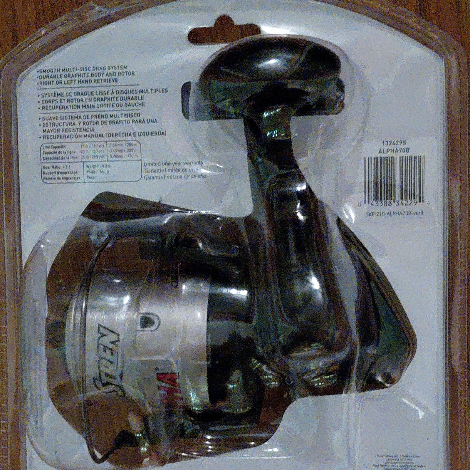 Shakespeare Alpha 70 Spinning Reel, 1BB, Aluminum Spool, Anti-Reverse, 4.1:1