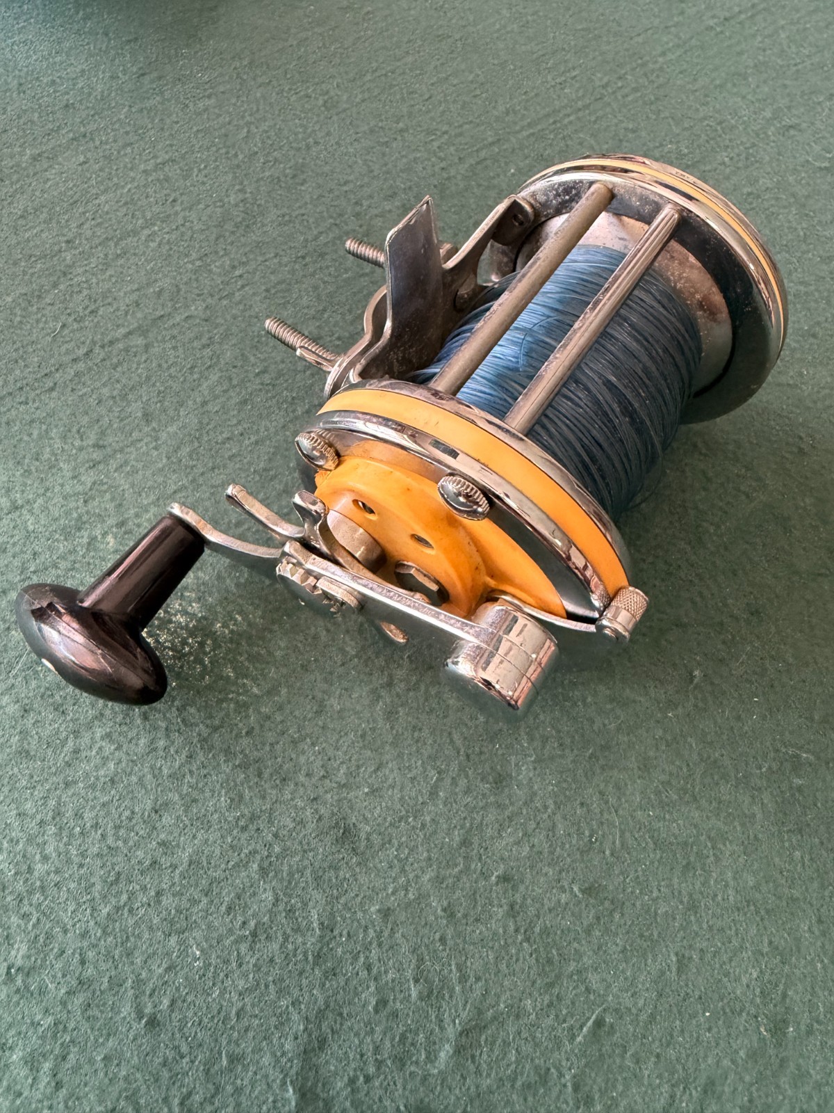 Vintage Garcia Mitchell 600A Trolling Fishing Reel w/rod clamp-Made in France