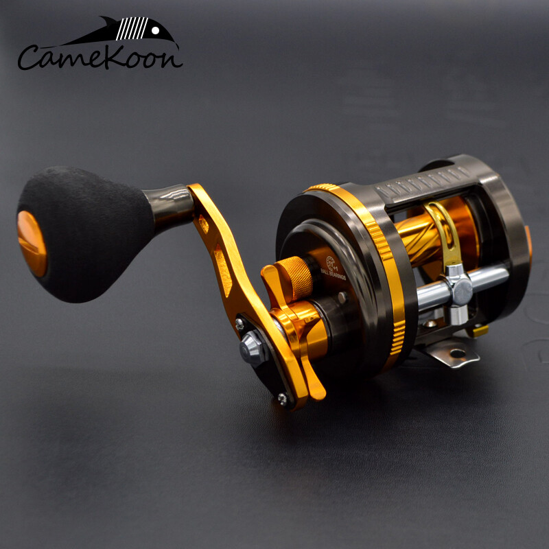 Saltwater Round Baitcasting Reel with Loud Bait Clicker for Catfish Bass Fishing