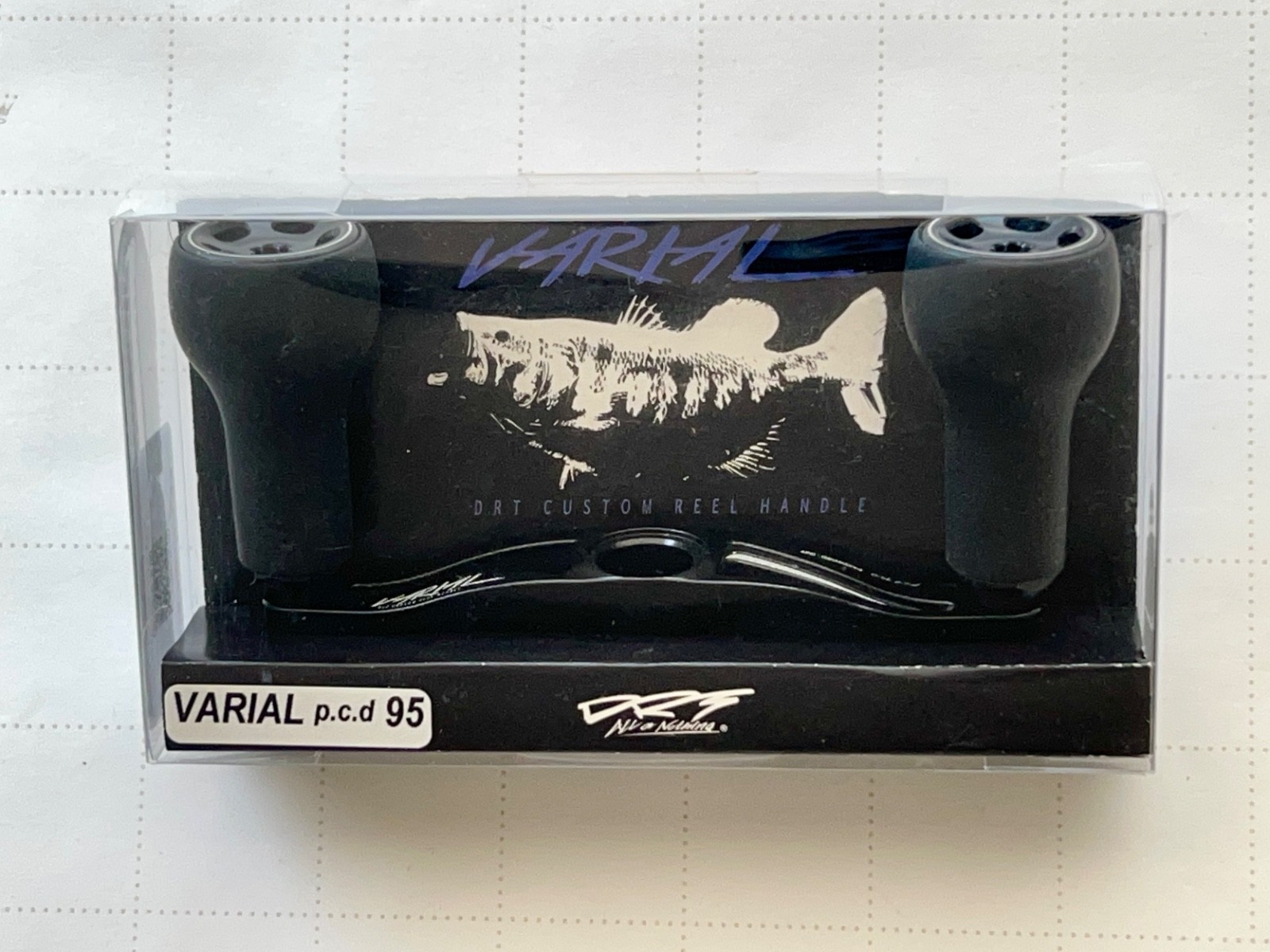 [ US Seller ] DRT VARIAL P.C.D. 95 Black Custom Reel Handle Used (# 338-2)