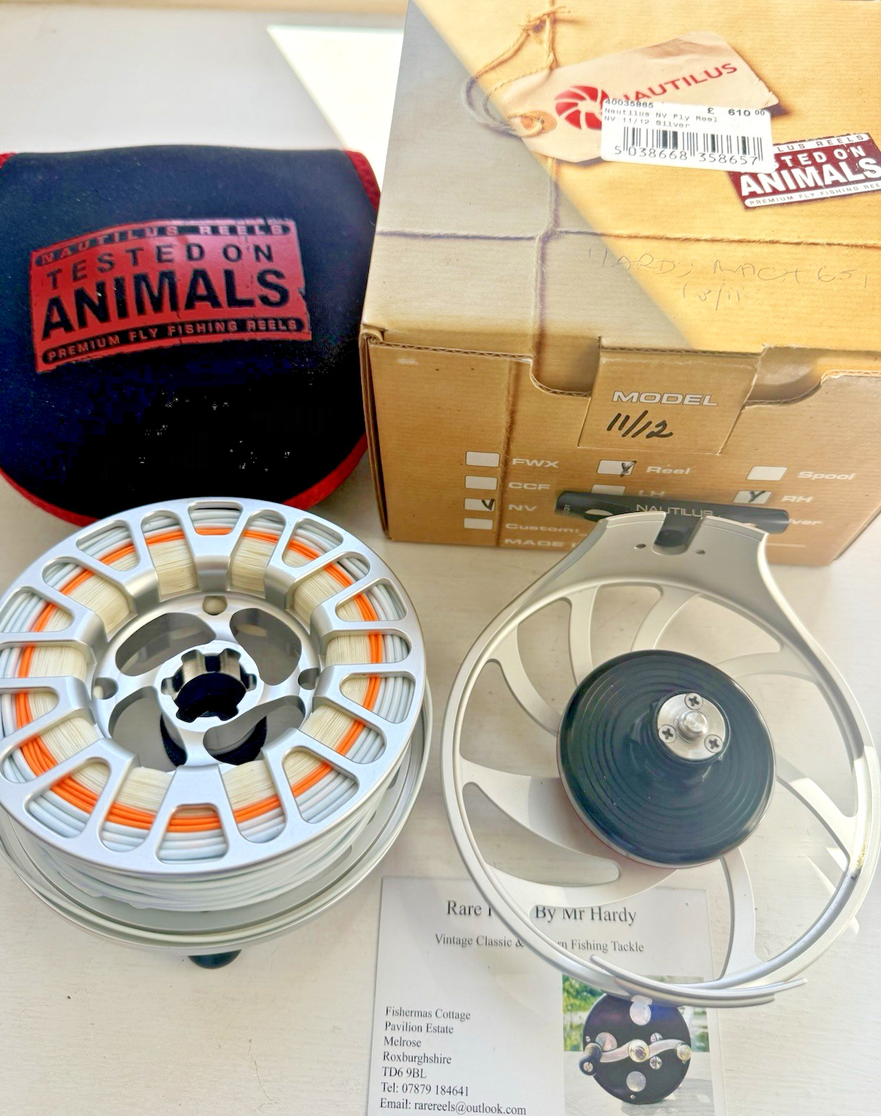 Nautilus NV 11/12 Saltwater & Salmon Fly Reel with Case Box & Hardy Fly Line.