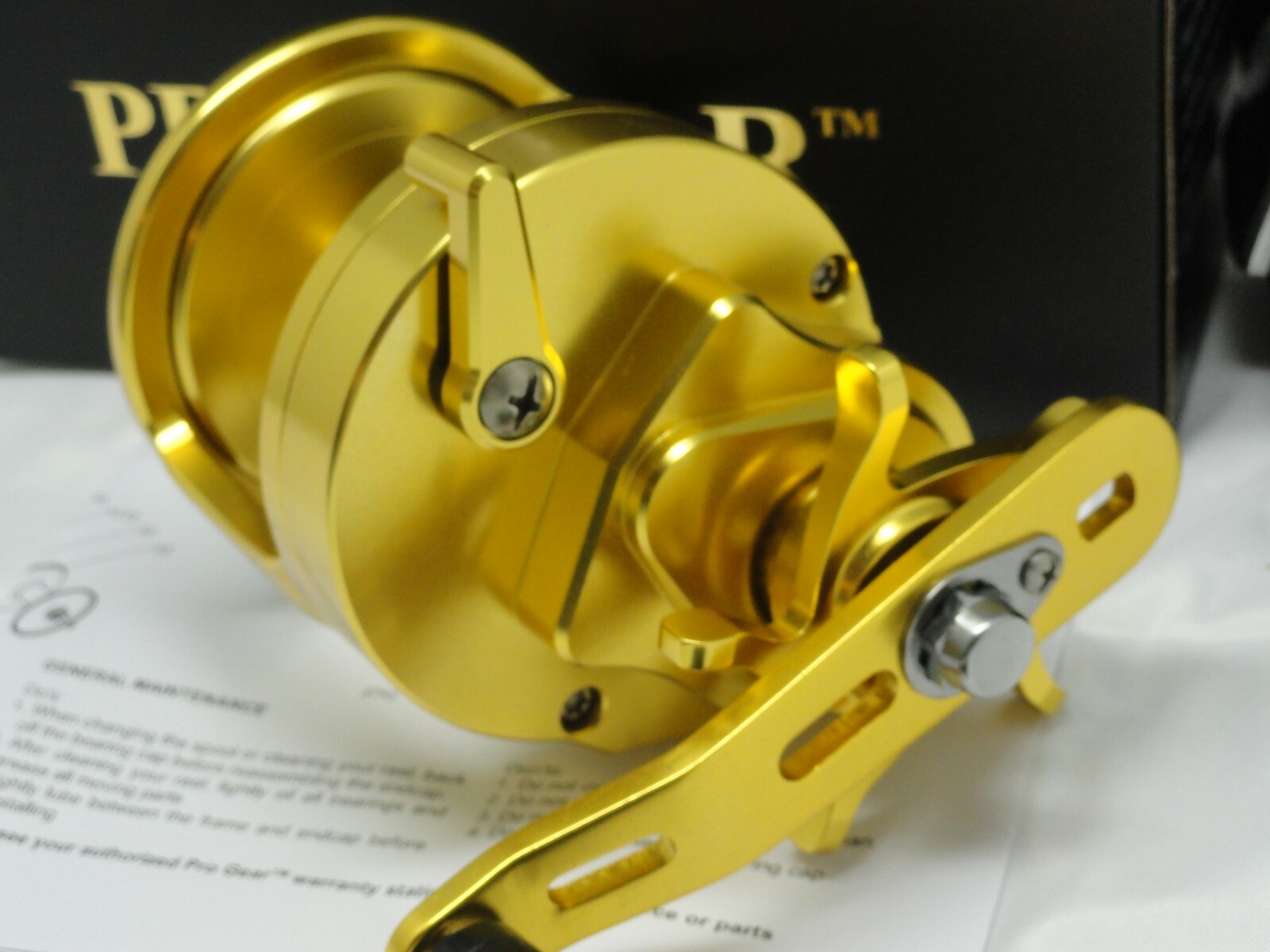 PRO GEAR Oceanus SD35 Pro Gear SD 35 Star Drag reel Gold RH Extra Aluminum ARM