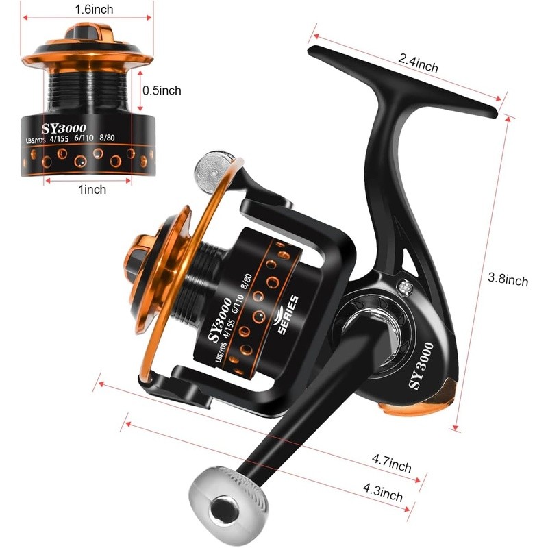 Smooth Spinning Fishing Reel 13lb Drag Anti Reverse Lightweight 5.1 Gear Ratio